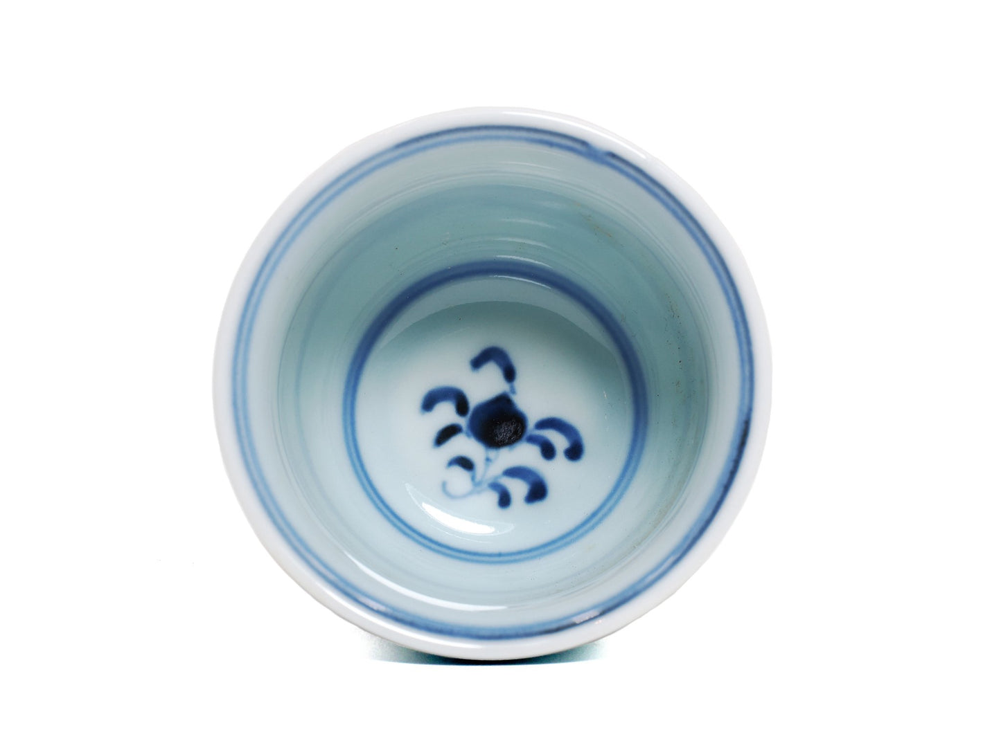 Inside view showing floral pattern in teacup