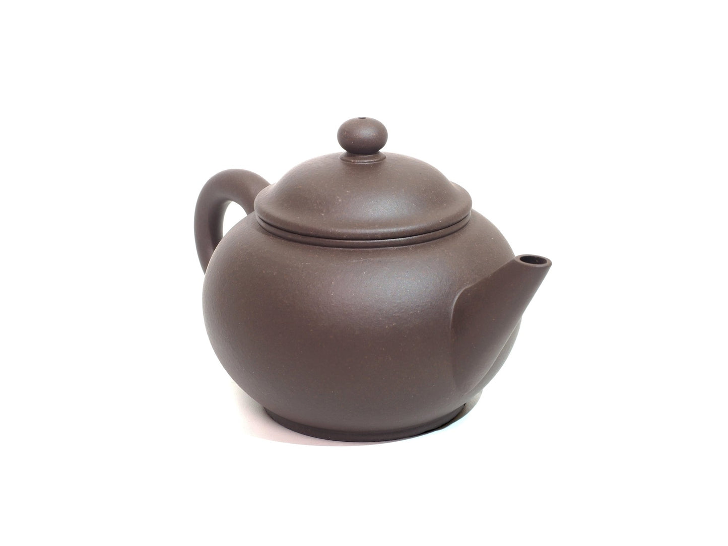 220ml Shui Ping Yixing Teapot angled right view – highlighting spout and clay texture