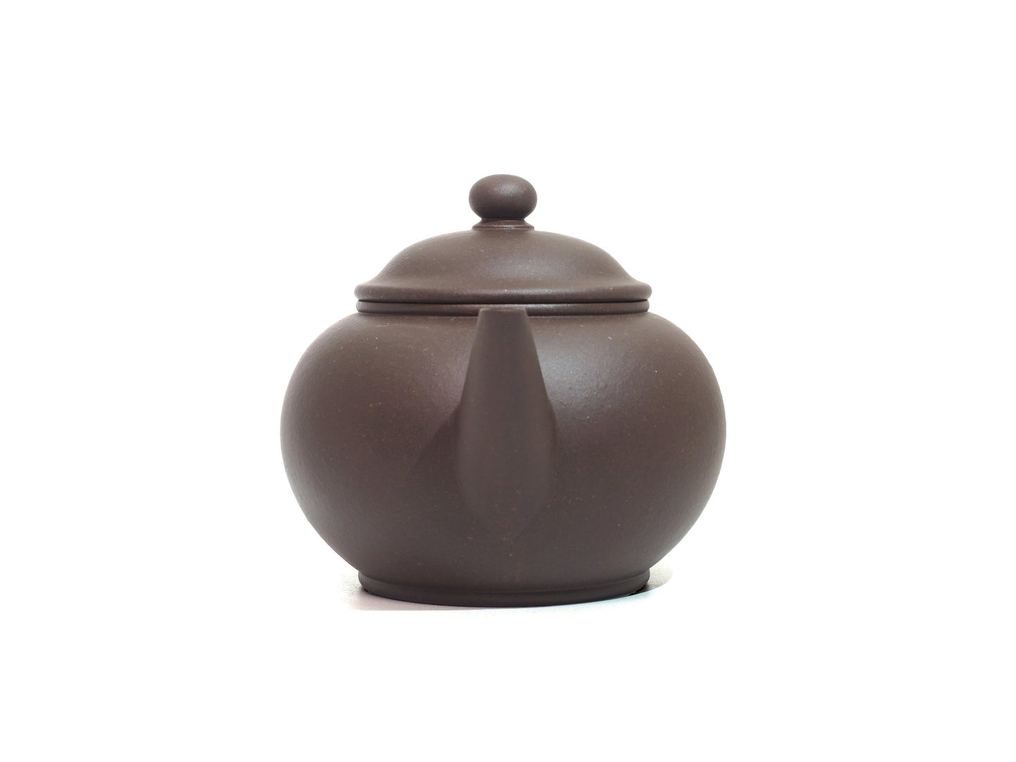 Front view of 220ml Shui Ping Yixing Teapot with pointed spout and classic rounded body