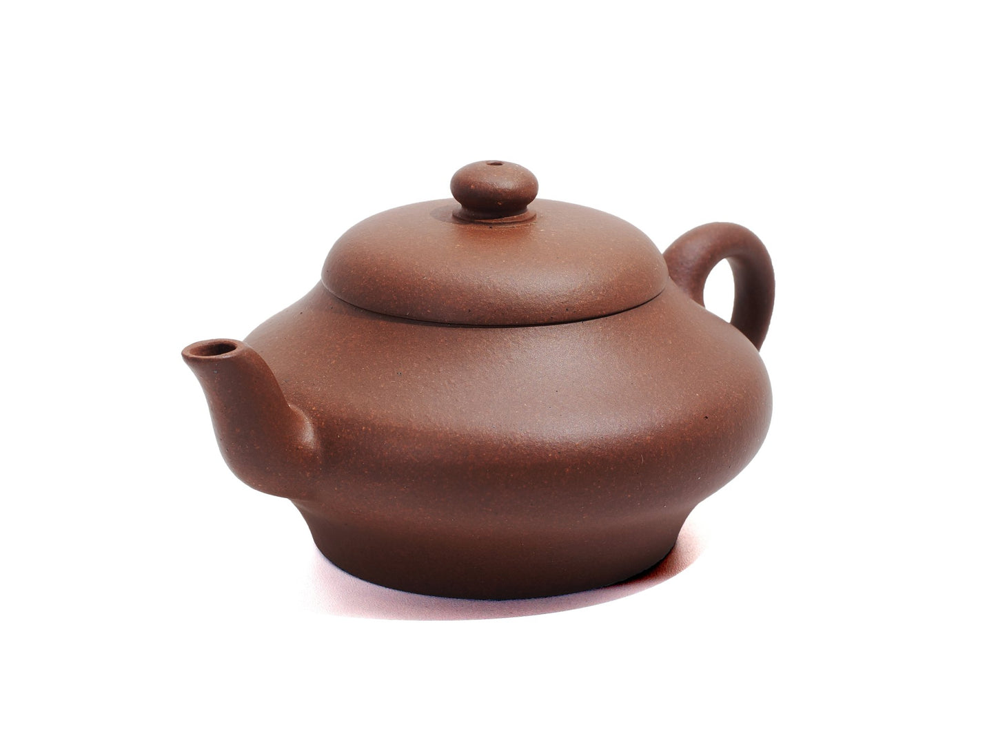 Angled front view of Biandeng teapot showing spout, lid, and curve design