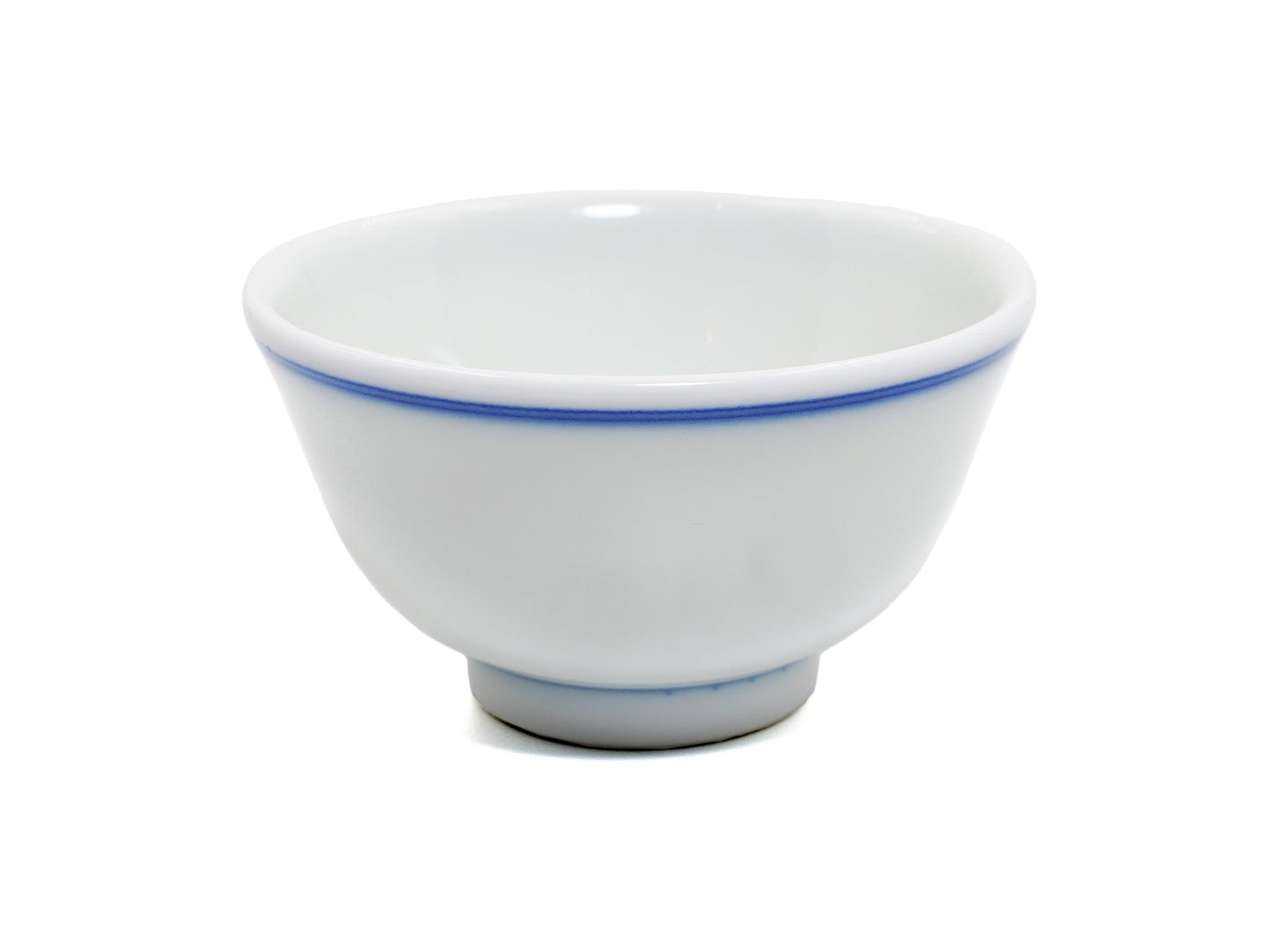 Three-quarter view of modern Jingdezhen blue line tasting cup