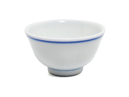 Three-quarter view of modern Jingdezhen blue line tasting cup