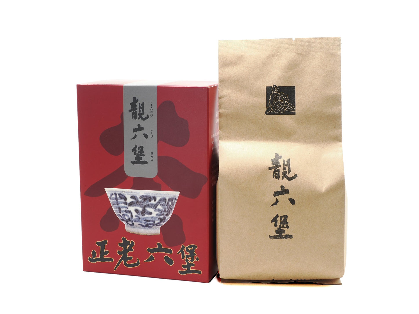 Liang Liu Bao tea (2000s) — gift box with sealed kraft pouch, Malaysian aged with areca-nut aroma