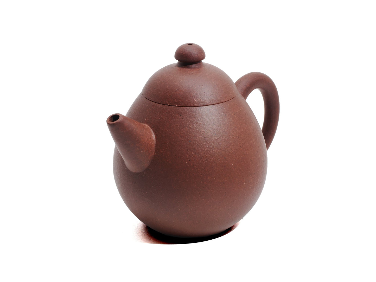 Angled top view of Long Dan teapot showing spout and lid knob