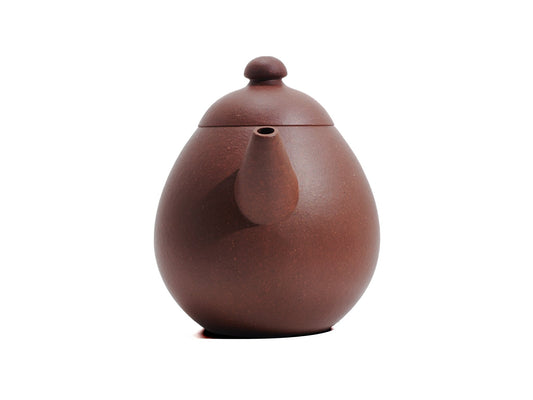 Front view of Long Dan teapot showcasing curved spout and round body