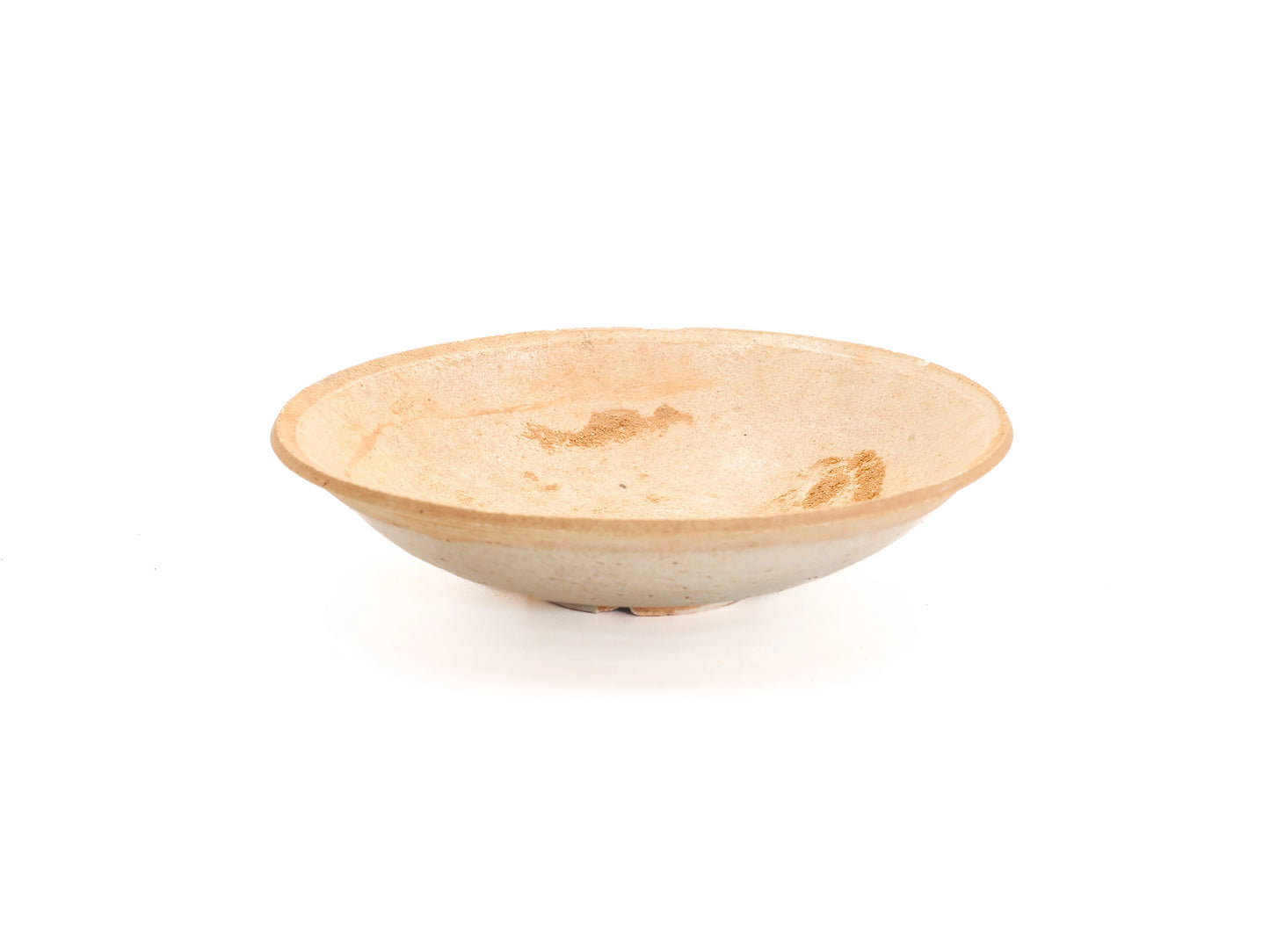 Interior view of Song Dynasty teaboat SD00108, showing rust-colored firing marks