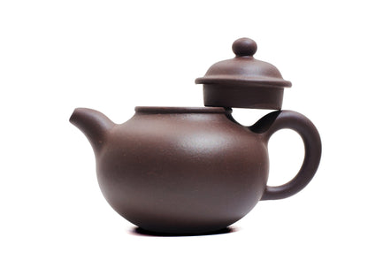 Da Heng Duo Qiu Yixing teapot with lid resting on handle, 150ml Bronze-grade