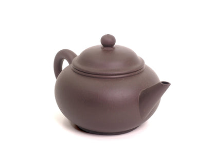 Angled front-right perspective of 330ml Shui Ping Yixing Teapot