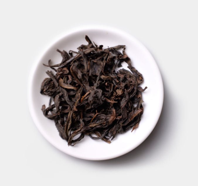 Loose leaves of Half-Handmade Rou Gui Wuyi Cliff Tea from Cha Zhi Ji
