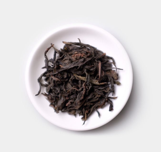 Loose leaves of Handmade Bai Ji Guan Wuyi Cliff Tea from Cha Zhi Ji
