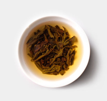 Brewed tea leaves of Handmade Shui Jin Gui Wuyi Cliff Tea from Cha Zhi Ji