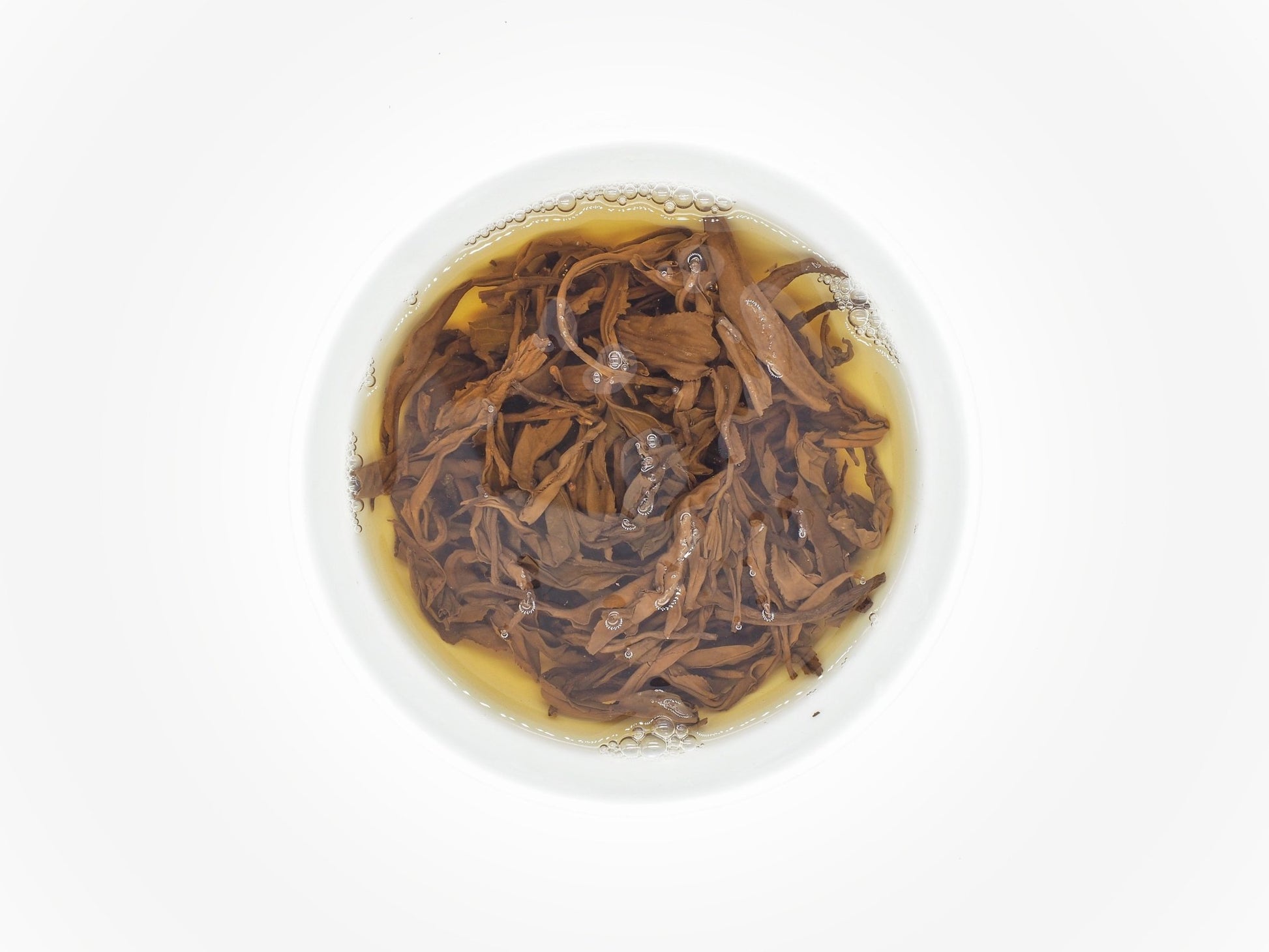 Brewed tea leaves of Lao Shu Dian Hong black tea from Cha Zhi Ji