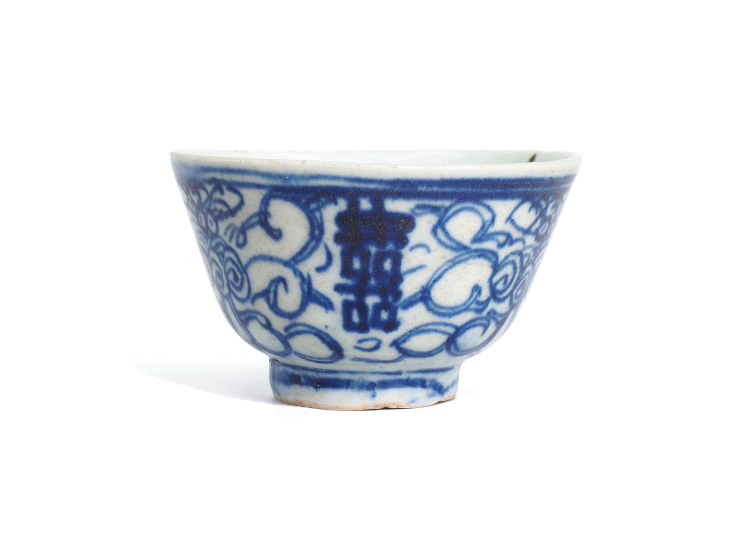 Front view of Mid-Qing Dynasty Double Happiness Cup from Cha Zhi Ji